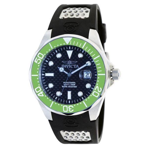 Invicta Men's 12560 Pro Diver Black and Silver Polyurethane Watch