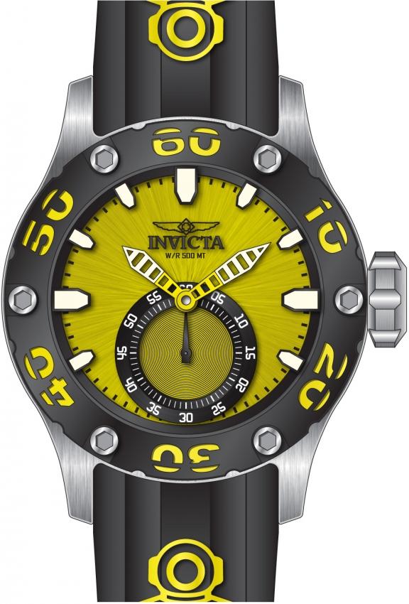 Invicta Men's 12705 Russian Diver Black and Yellow Polyurethane Watch