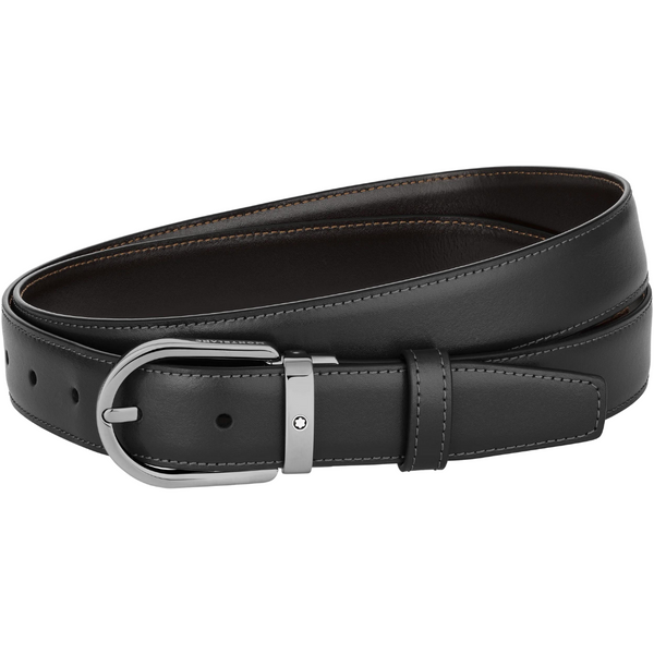 Montblanc Horseshoe buckle black/brown 30 mm reversible leather belt