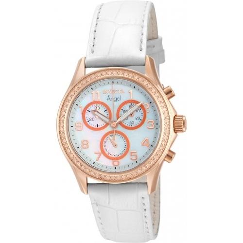 Invicta Women's 12991 Angel Chronograph White Leather Watch