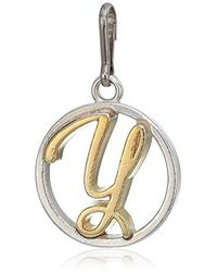 Two-Tone Letter Y Charm (Silver)