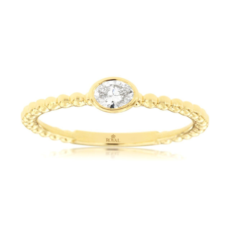 East to West Oval Diamond Ring