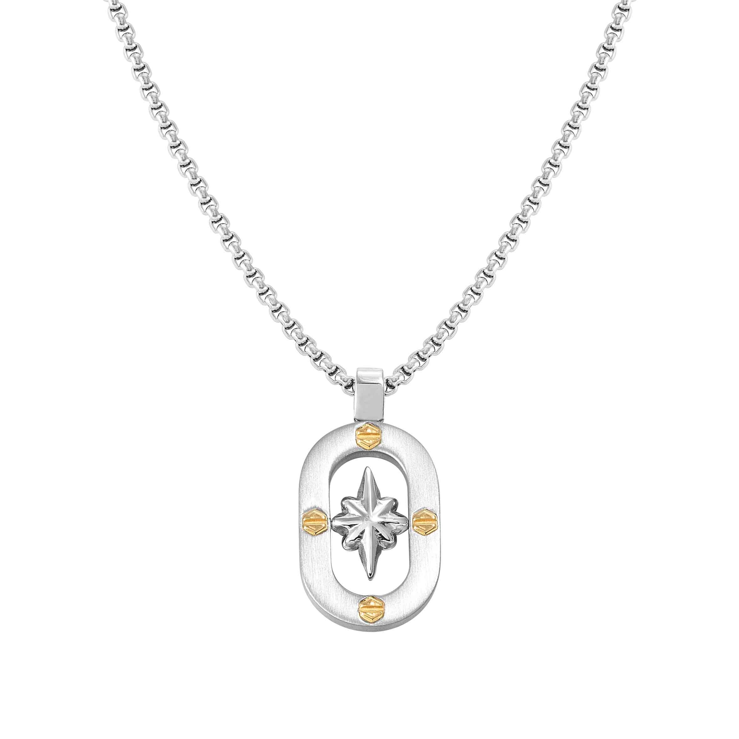 ManVision stainless steel necklace with Wind Rose