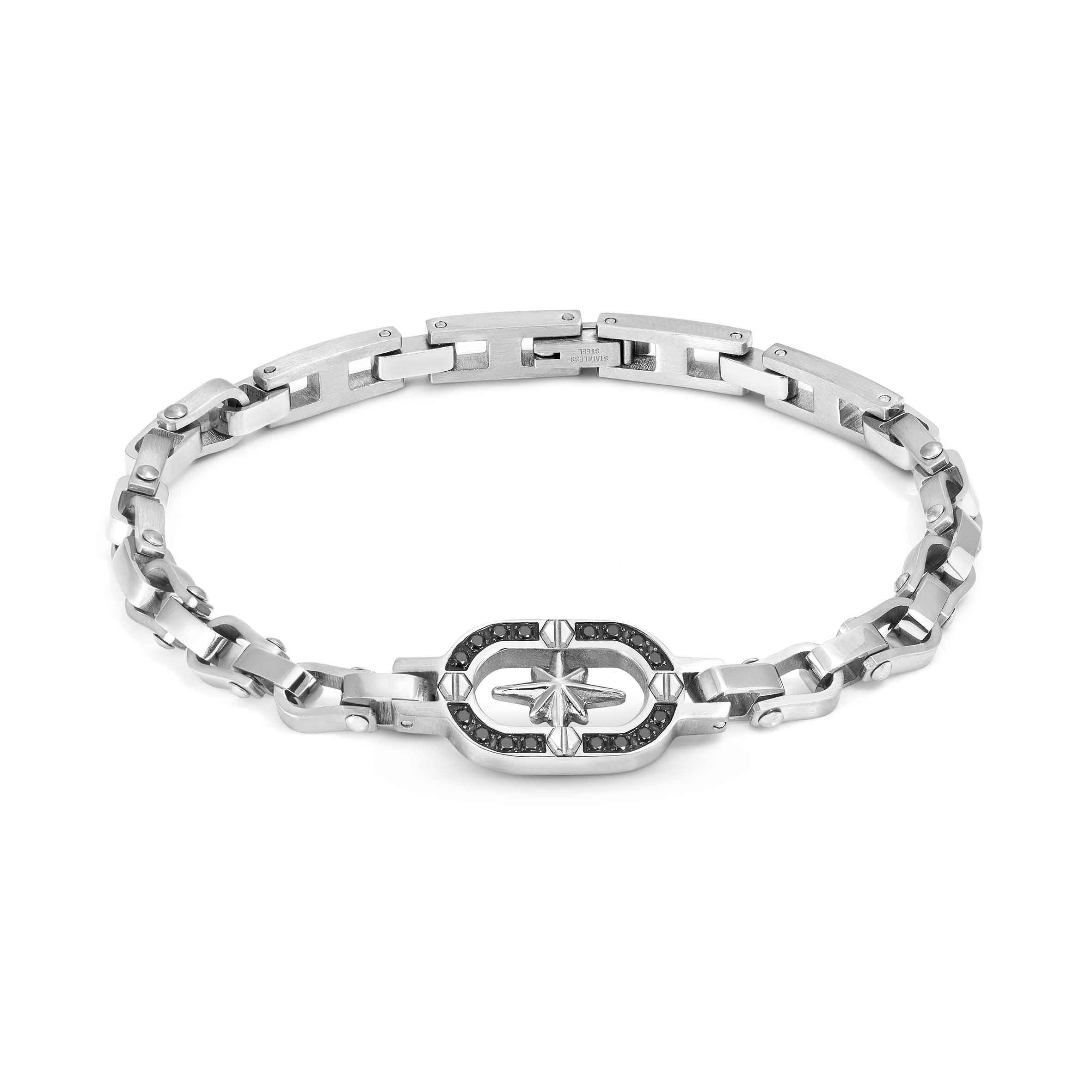 ManVision bracelet with Wind Rose with Black CZ