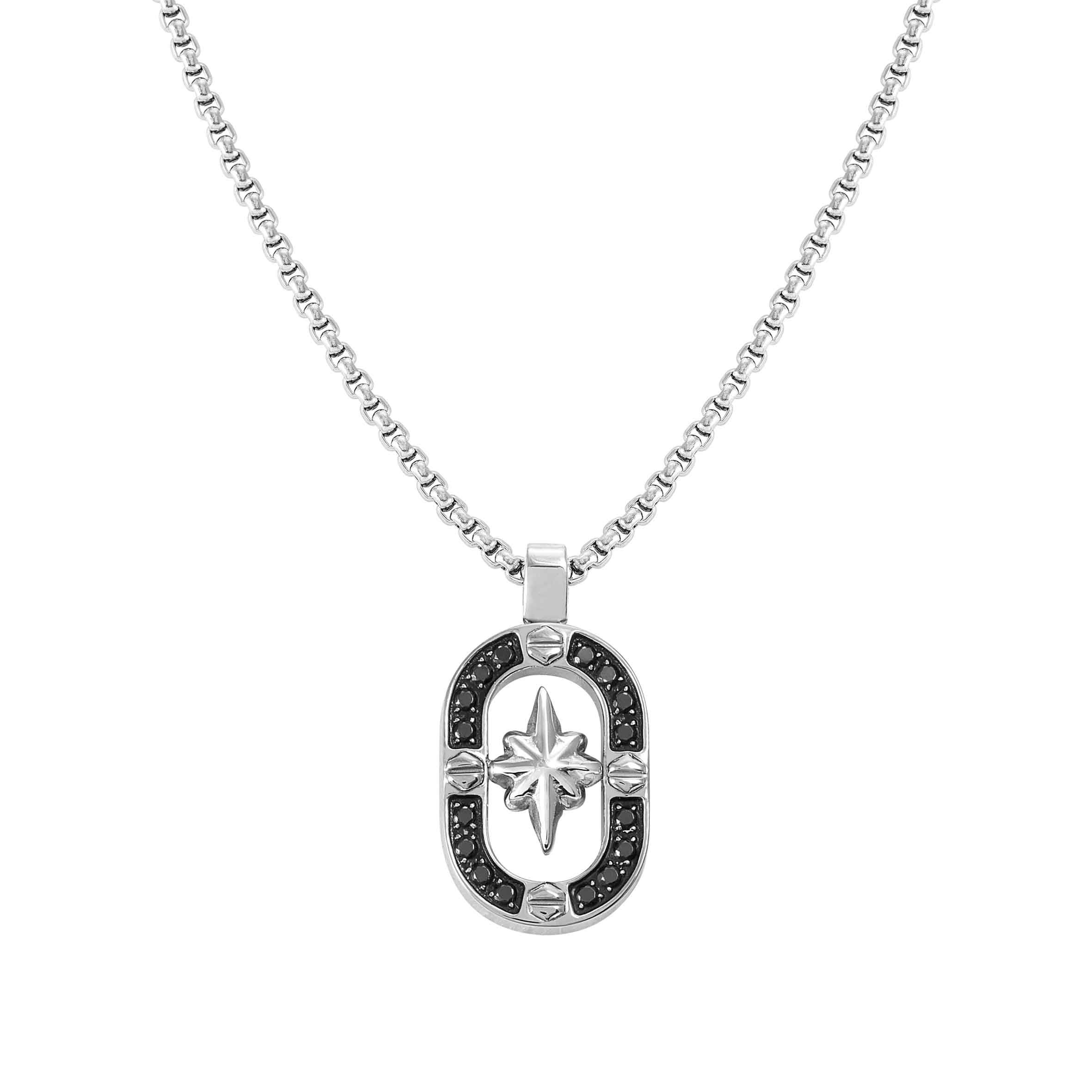 ManVision necklace with Wind Rose and black CZ
