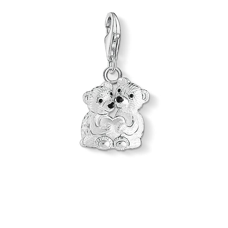 Bear Couple Charm (Silver)