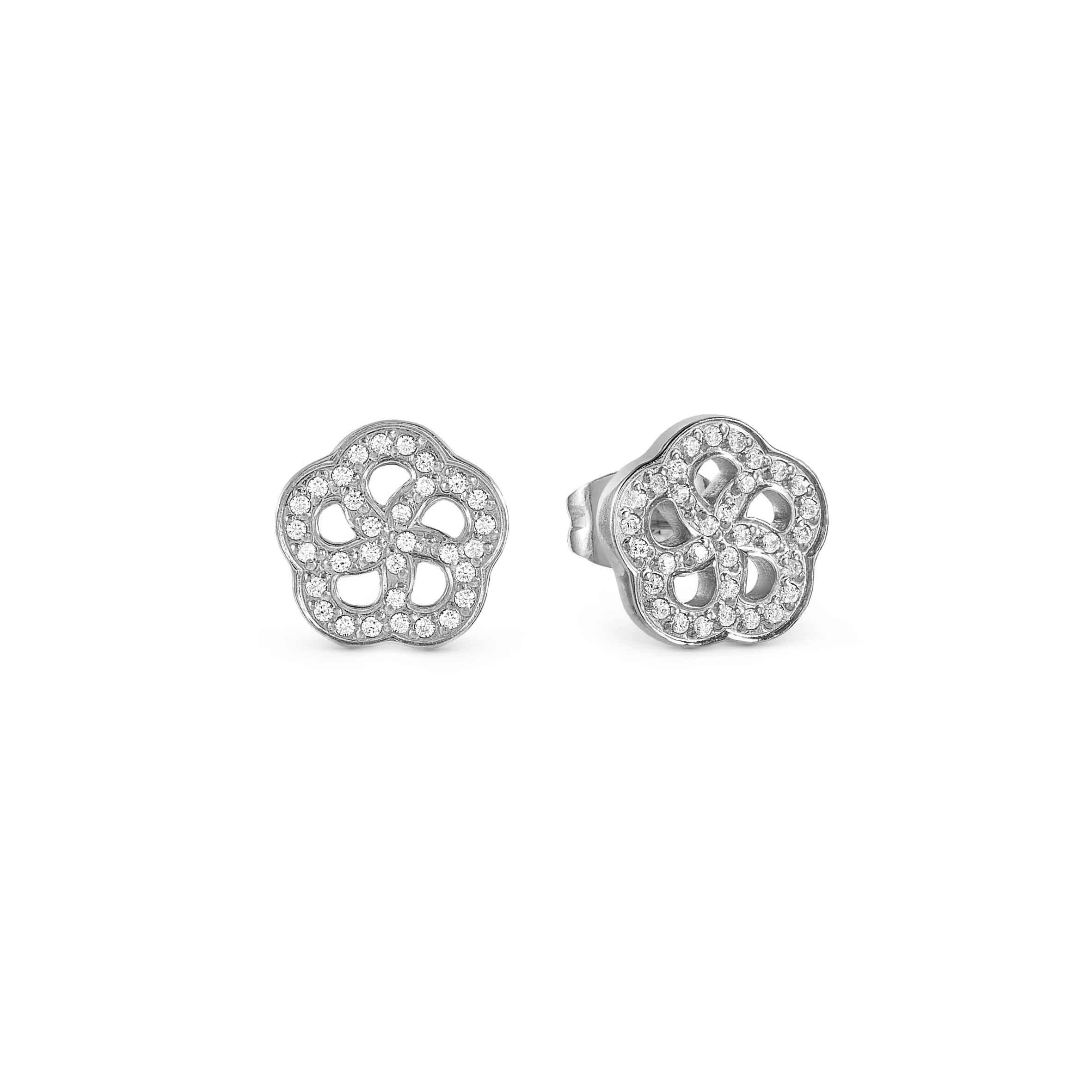 Soffio D’Amore earrings, Flower with CZ