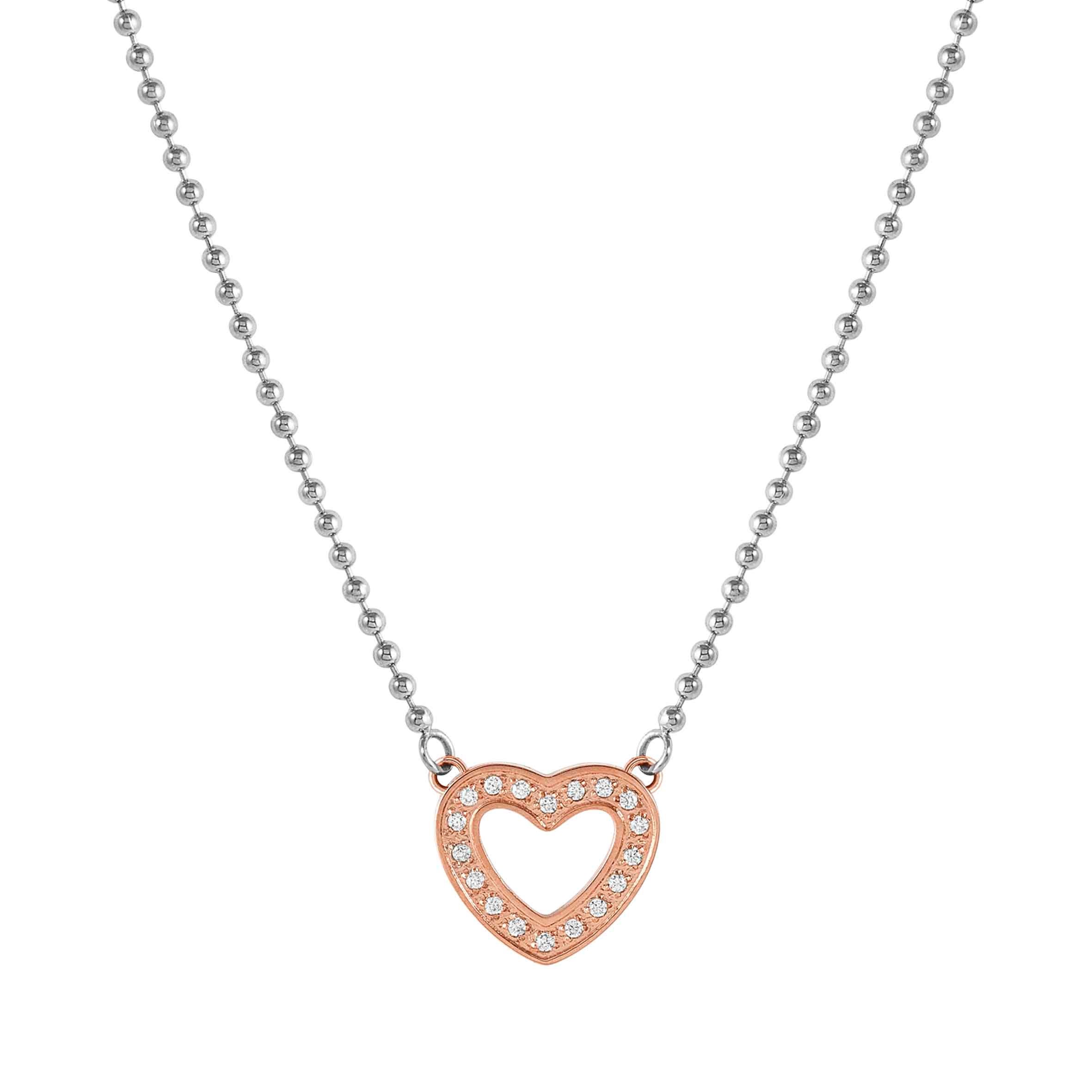 Soffio D’Amore necklace, Heart with CZ