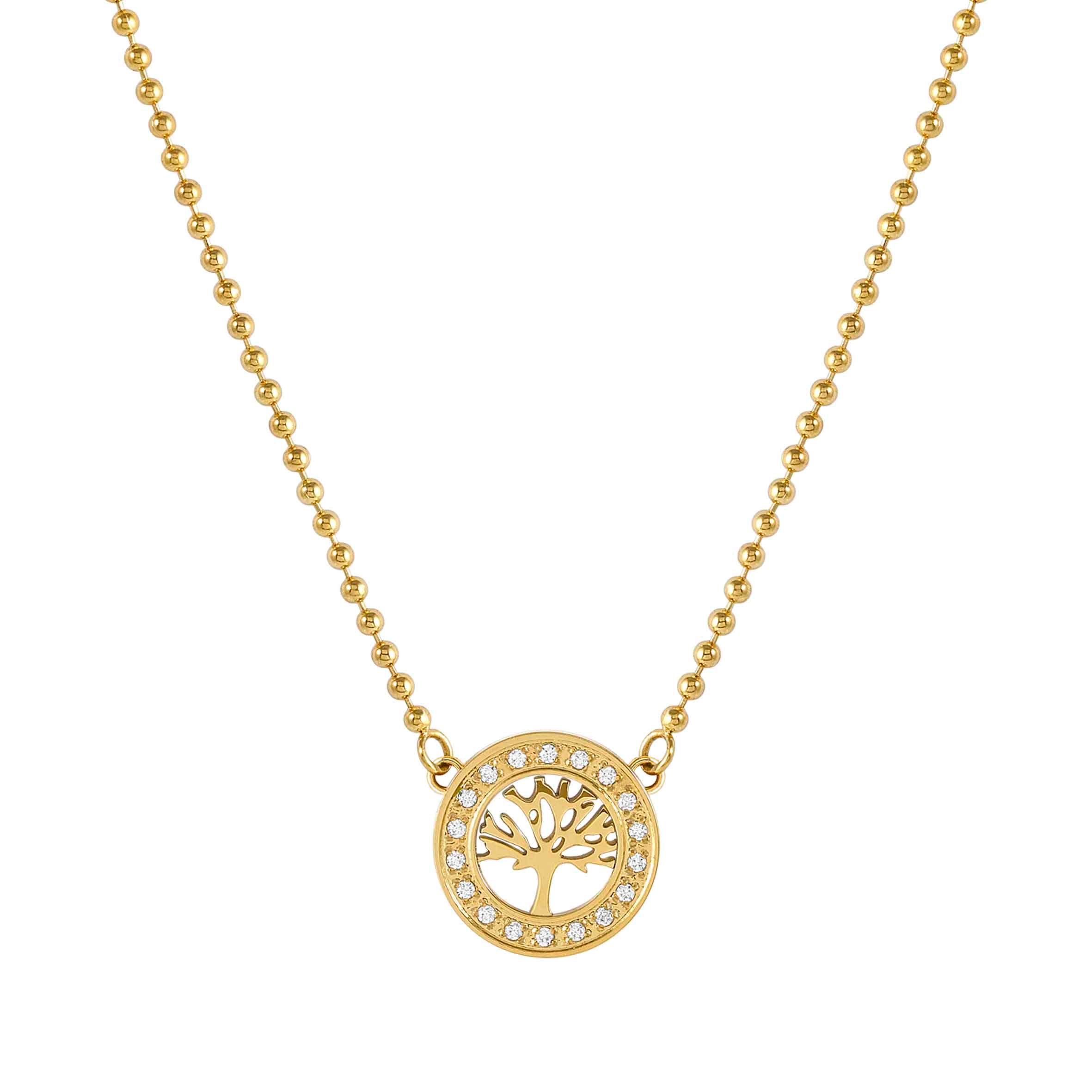 Soffio D’Amore necklace, Tree of Life with CZ