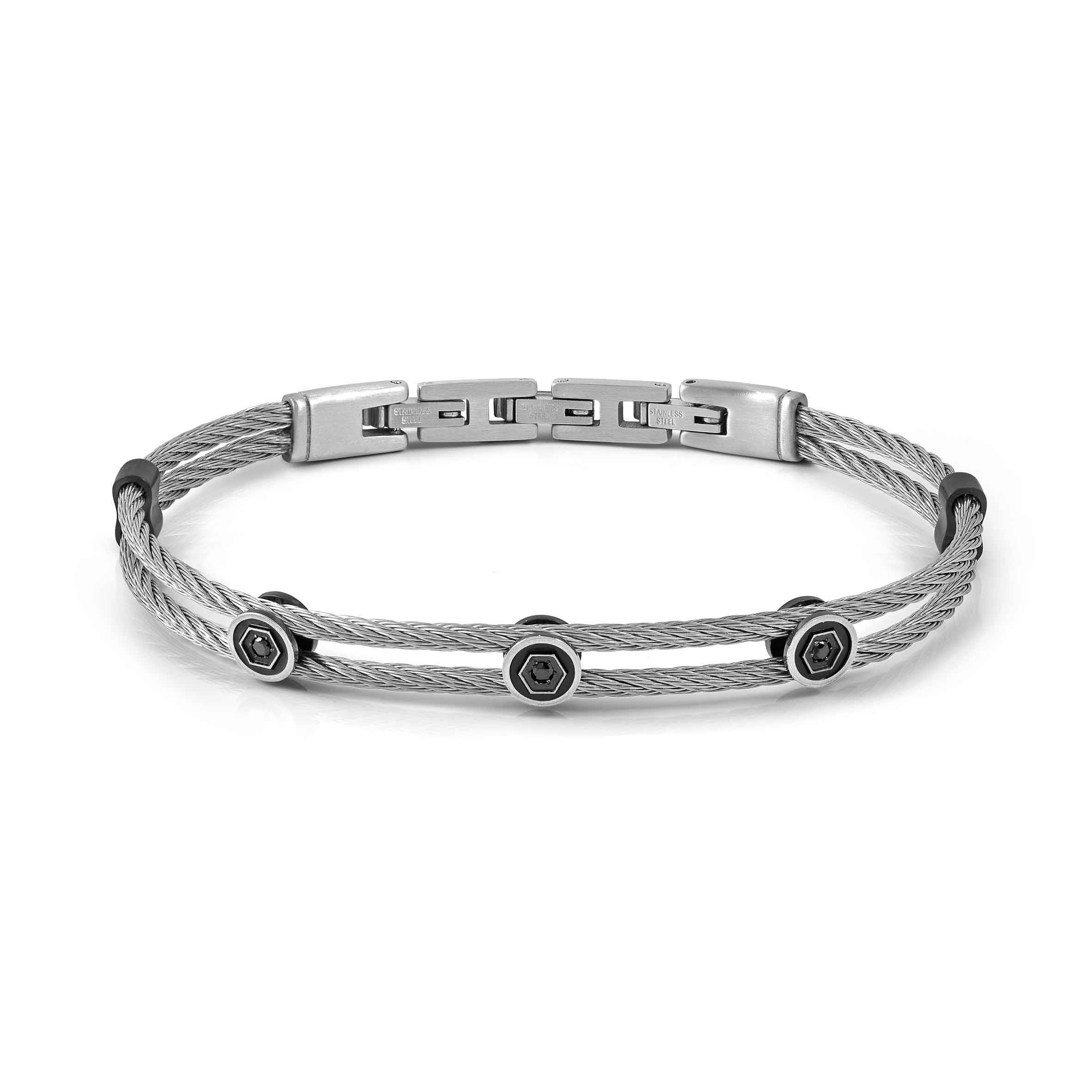SeaLover bracelet, 3 black CZ