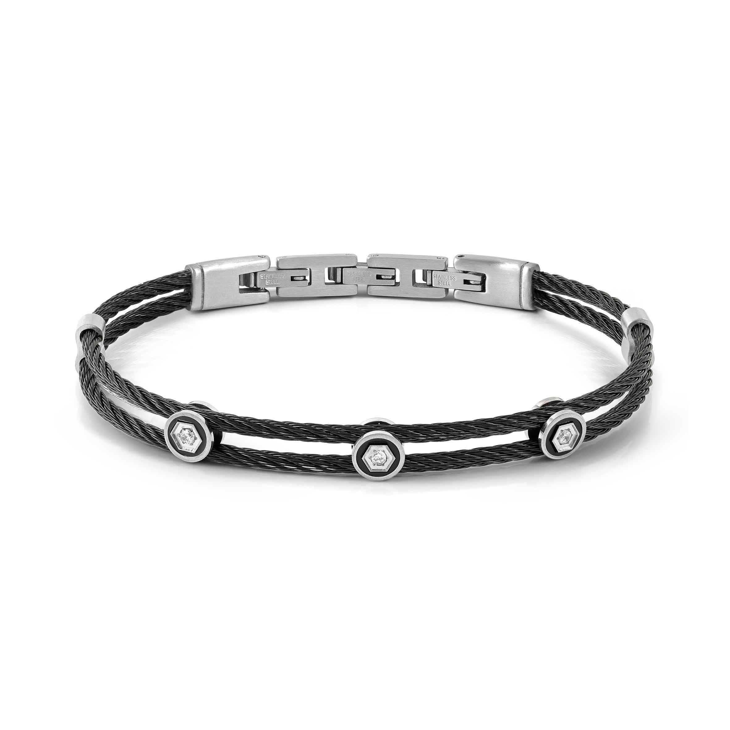 SeaLover bracelet, 3 white CZ