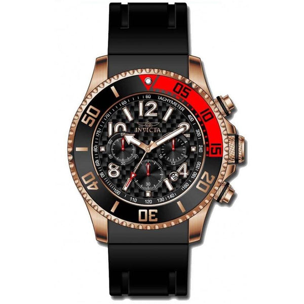 Invicta Men's 13731 Pro Diver Chronograph Black Polyurethane Watch