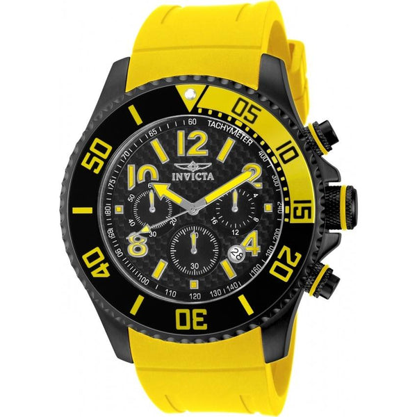 Invicta Men's 13732 Pro Diver Chronograph Yellow Polyurethane Watch