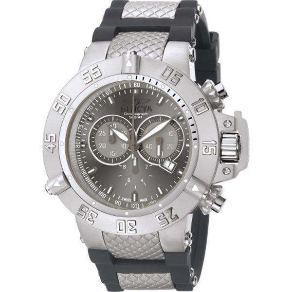 Invicta Men's 1382 Subaqua Noma III Chronograph Grey and Silver Inserts Polyurethane Watch