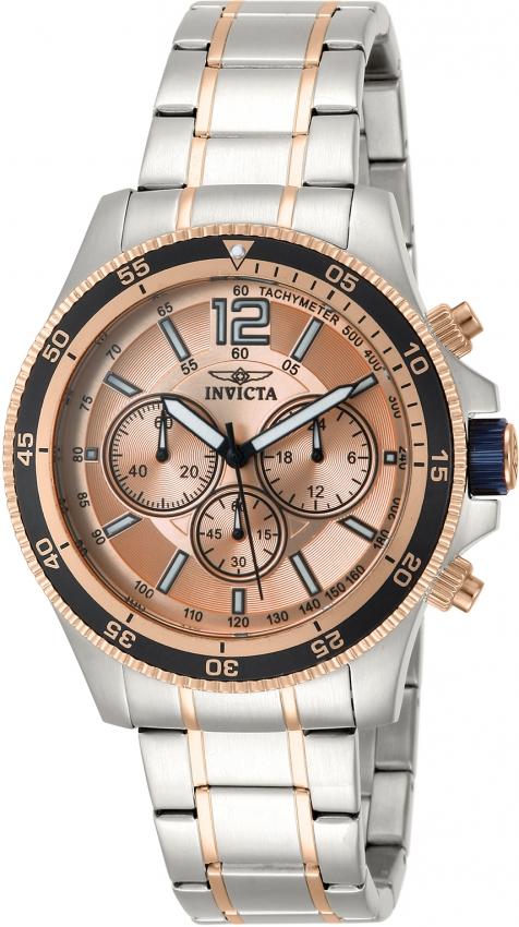 Invicta Men's 13977 Specialty Chronograph Rose-Tone and Silver Silver Watch