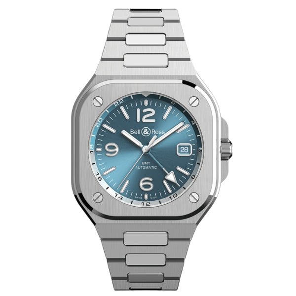 Bell & Ross BR-05 GMT Sky Blue Steel on Bracelet - BR05G-PB-ST/SST