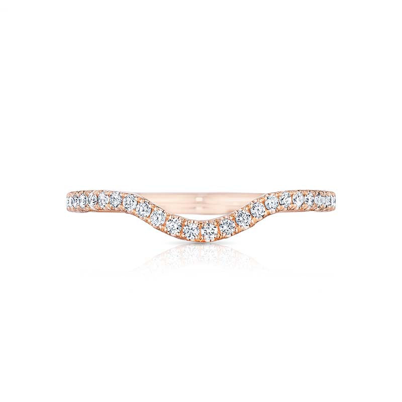 Tacori 18k Rose Gold Petite Crescent Curved Wedding Band - HT2561B12PK