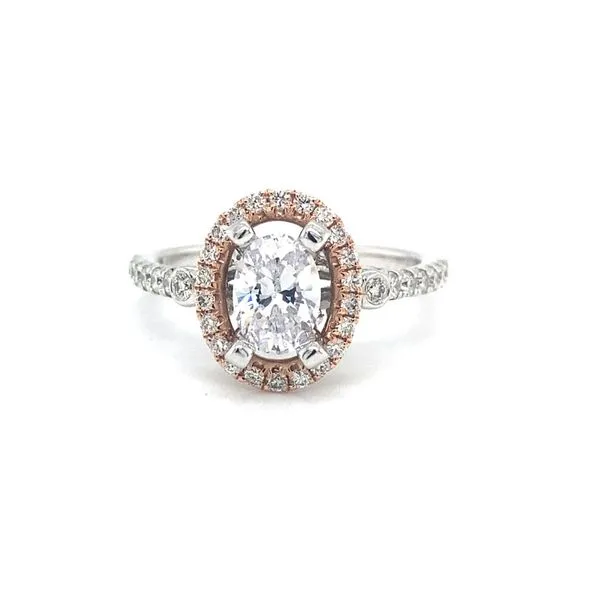 14 Karat White and Rose Gold Natural Diamond Semi-Mounting