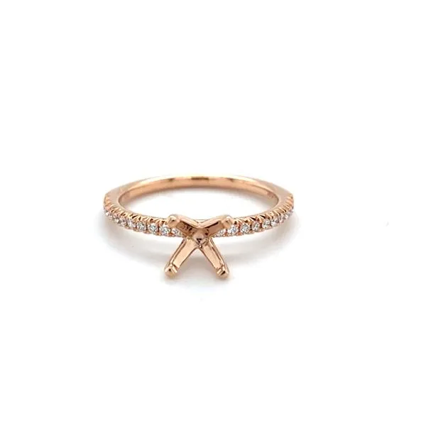 14 Karat Rose Gold Natural Diamond Semi-Mounting