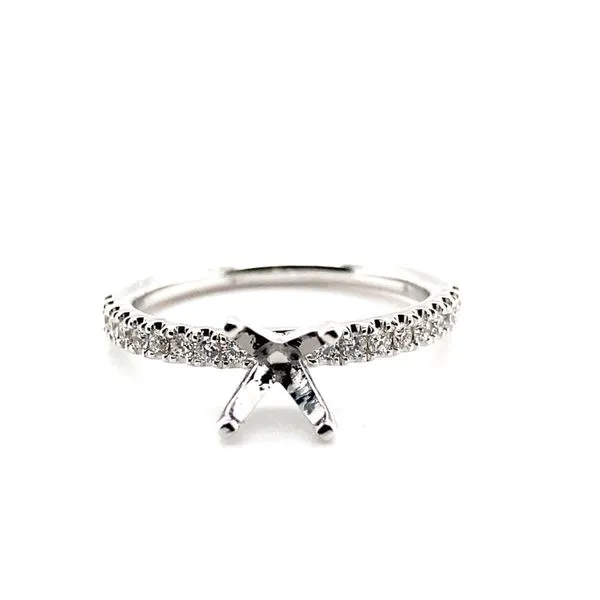 14 Karat White Gold Natural Diamond Semi-Mounting