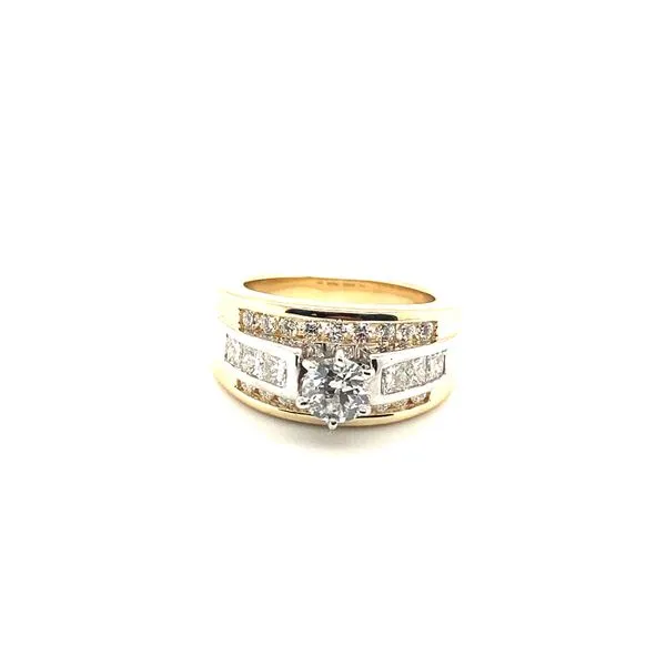 14 Karat White & Yellow Gold Natural Diamond Engagement Ring Setting