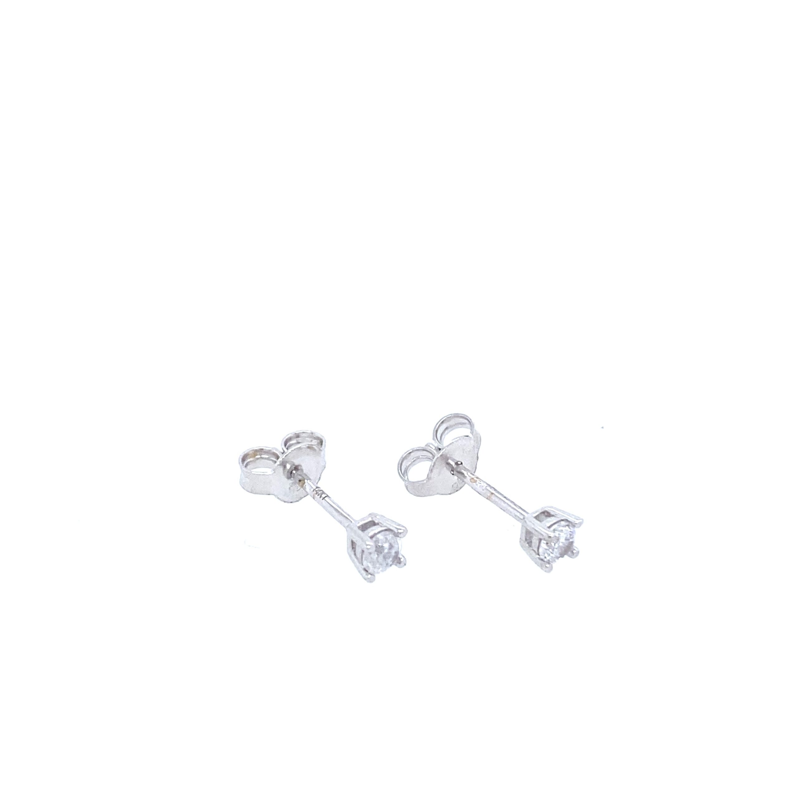 14K White Gold Stud with CZ