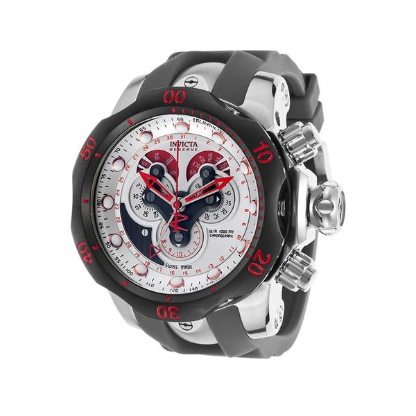 Invicta Men's 14467 Reserve Venom Chronograph Grey and Silver Polyurethane and Stainless Steel Watch