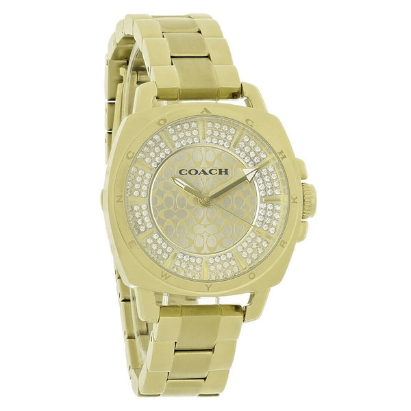 Coach Women's 14501994 Boyfriend  Crystal Pave Gold-Tone Stainless Steel Watch