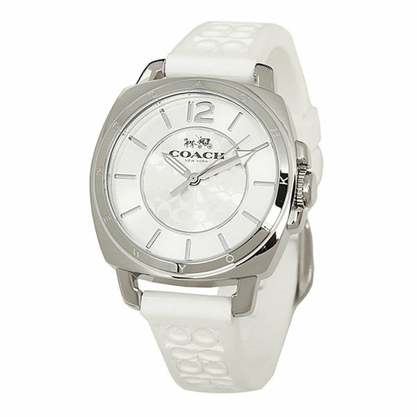 Coach Women's 14502093 Boyfriend  White Silicone Watch