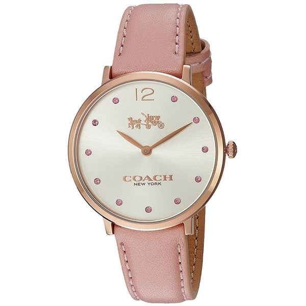 Coach Women's 14502667 Slim Easton Crystal Pink Leather Watch