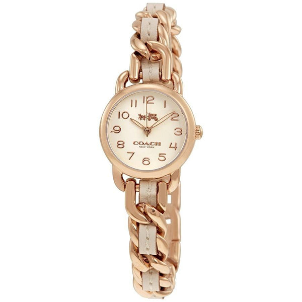 Coach Women's 14502726 Delancey Rose-Tone Leather Stainless Steel Watch