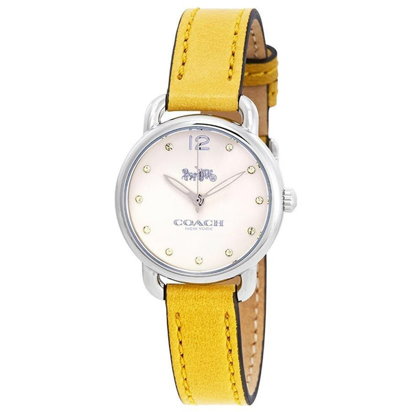 Coach Women's 14502909 Delancey Yellow Leather Watch
