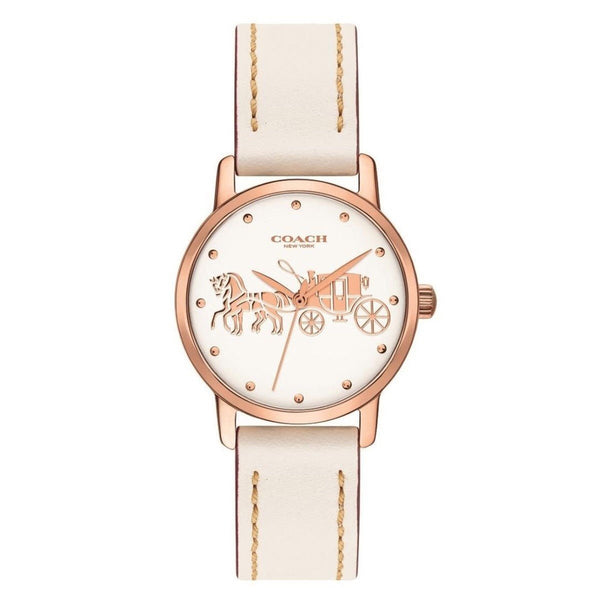 Coach Women's 14502980 Grand White Leather Watch