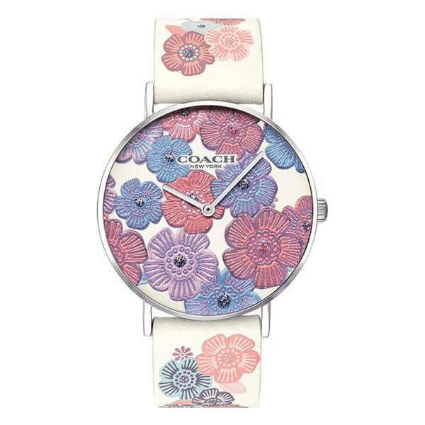 Coach Women's 14503044 Perry White Leather Watch