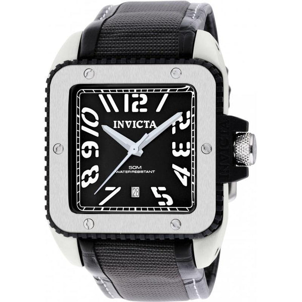 Invicta Men's 1455 Cuadro Black Leather Watch