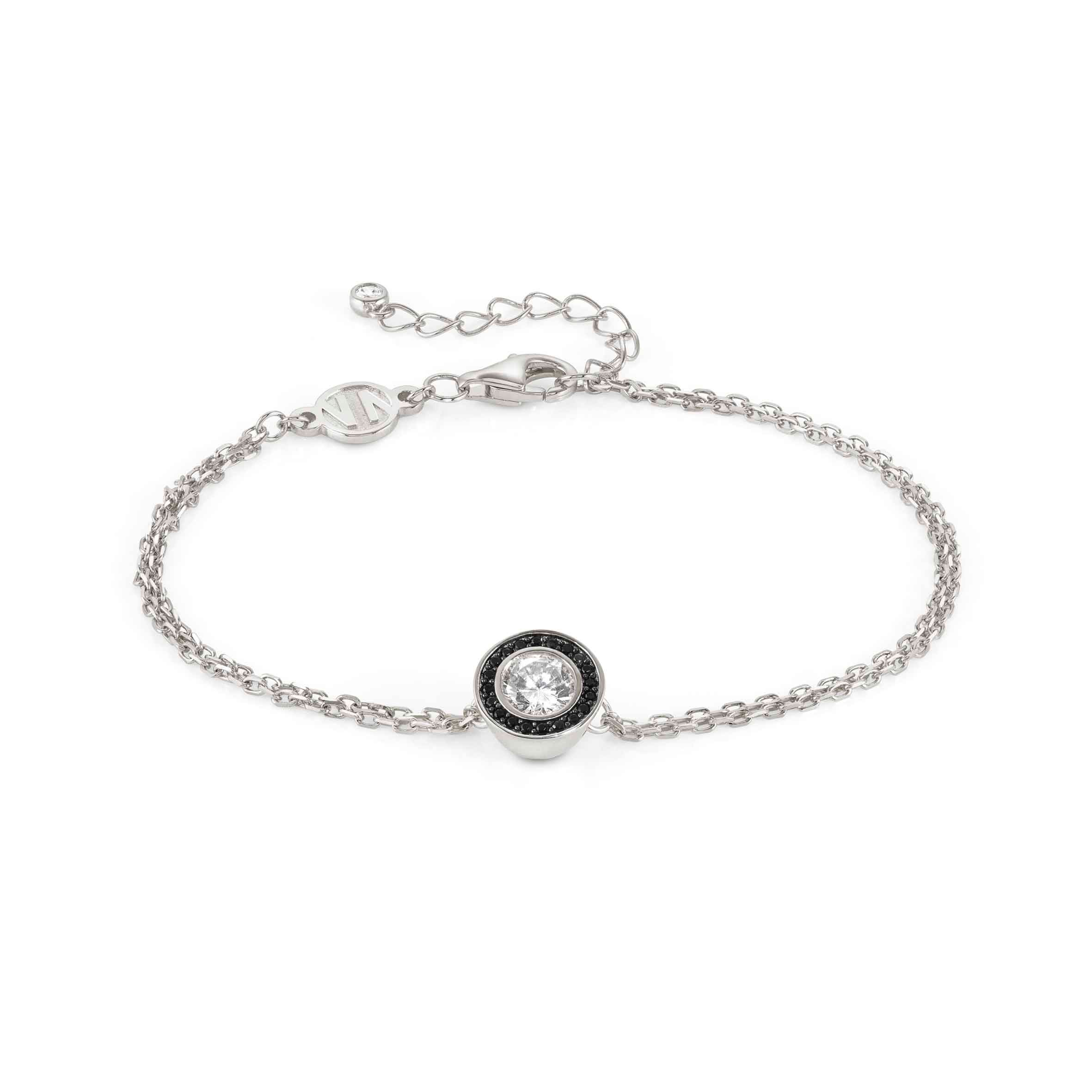 Bracelet in sterling silver with central stone