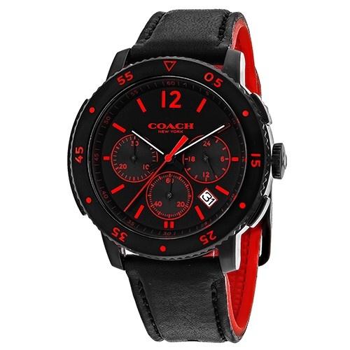 Coach Men's 14602024 Classic Chronograph Black Leather Watch