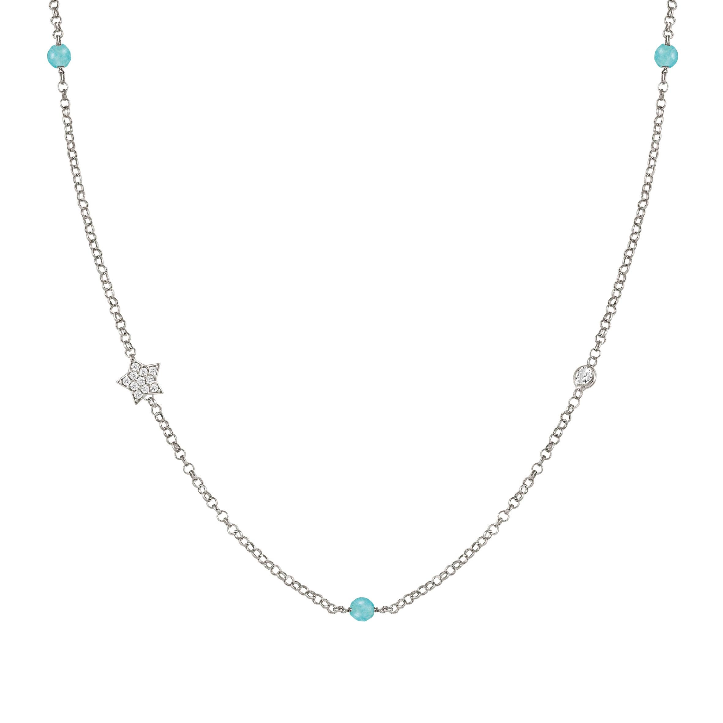 Gioie Necklace with Star and Light Blue Jade