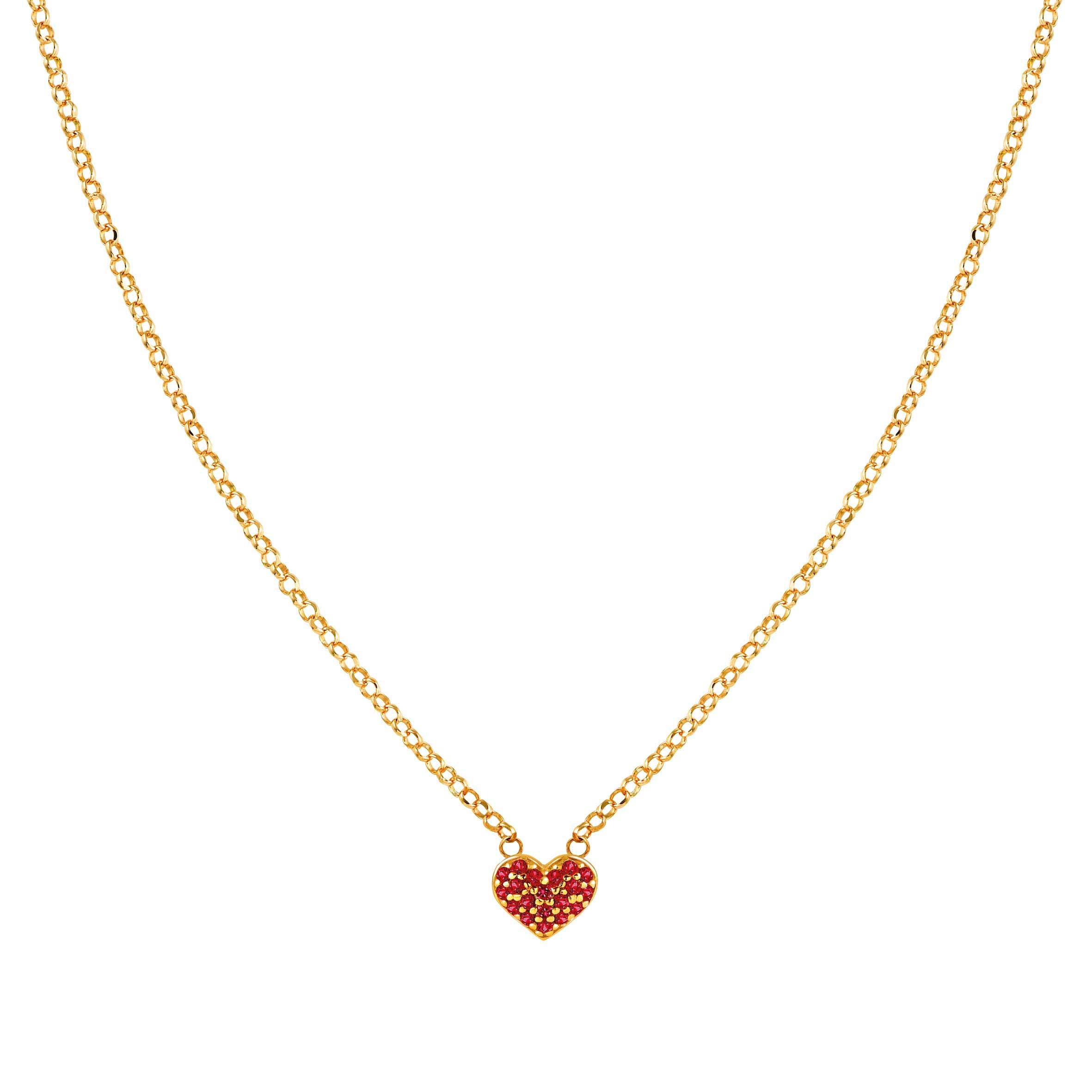 Gioie Necklace with Red Heart and Zirconia
