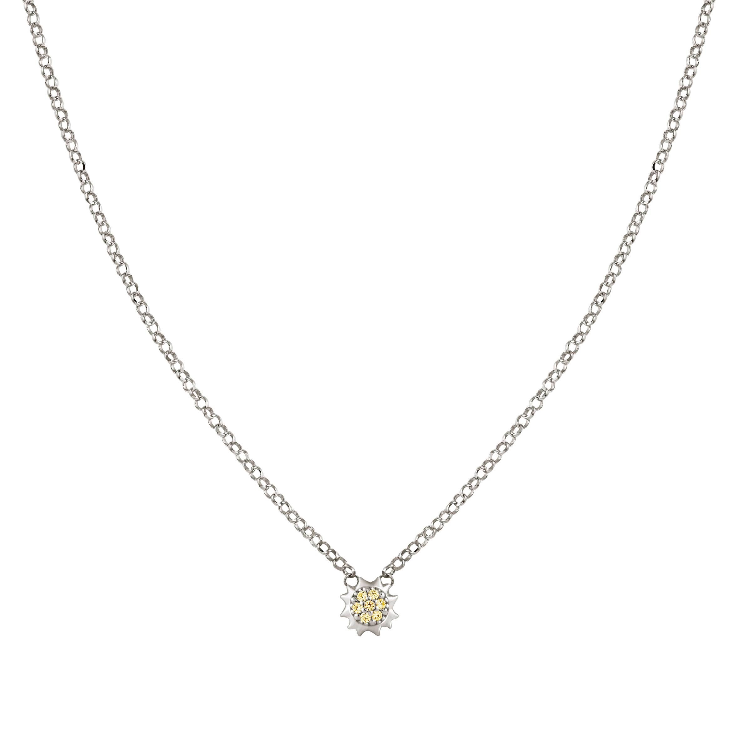 Gioie Necklace with Sun and Yellow Zirconia