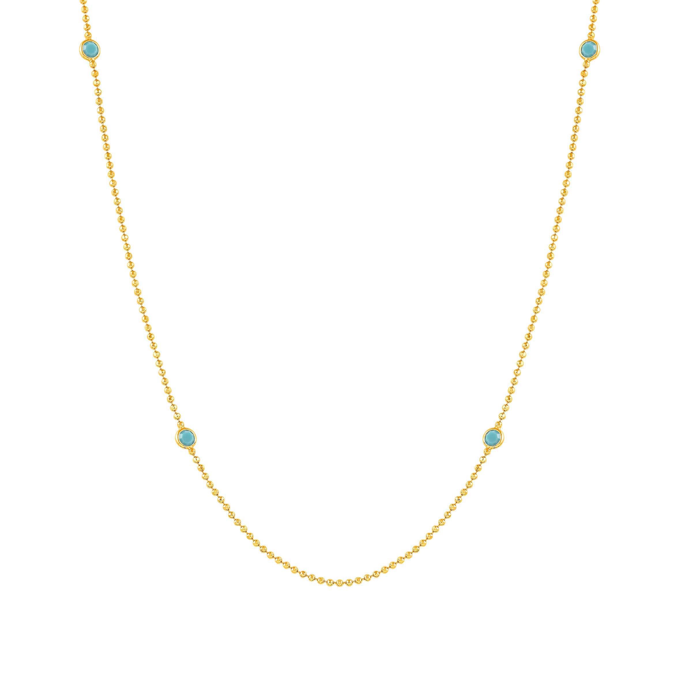 Long Necklace in Gold and coloured Crystal