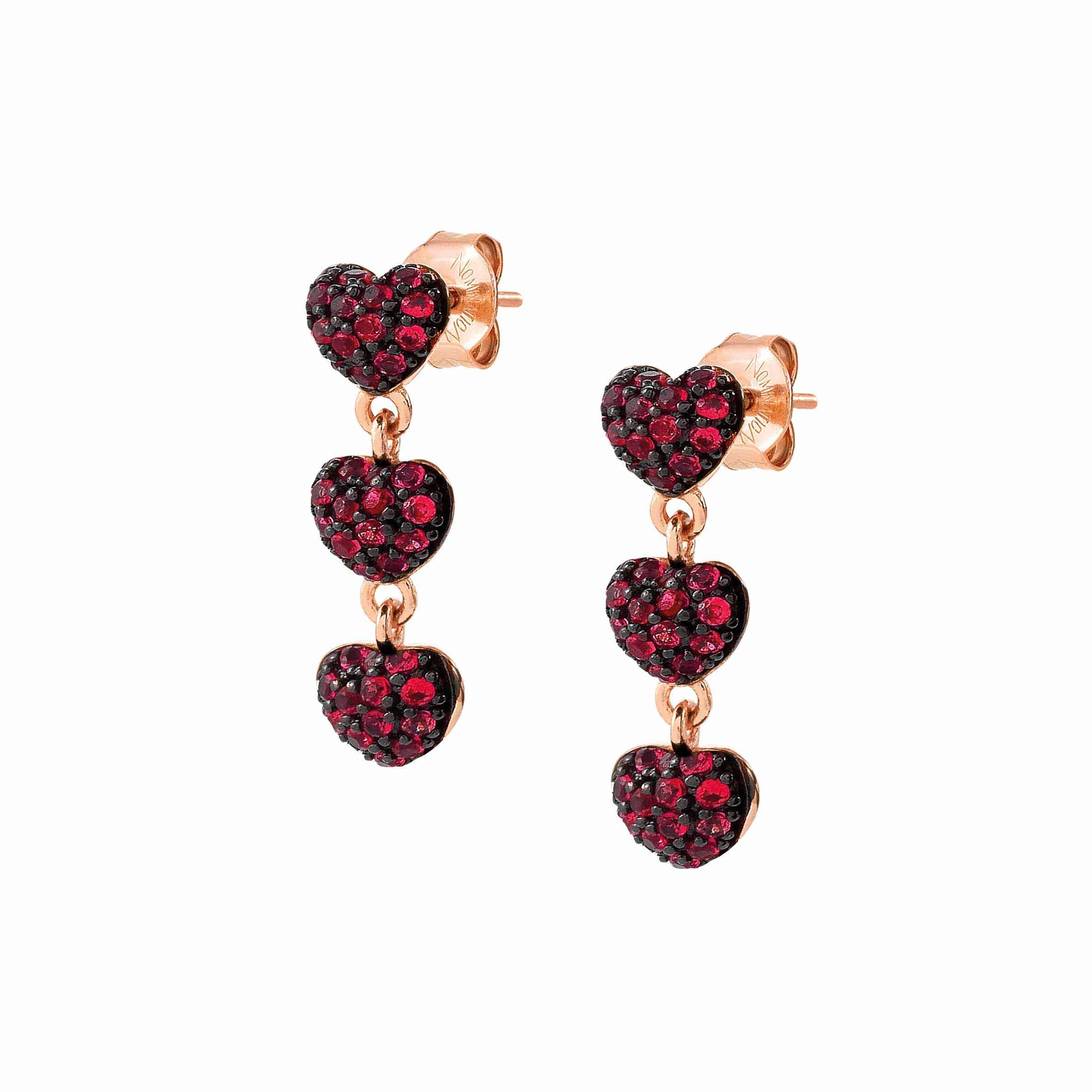 Easychic Hearts earrings rose gold finish