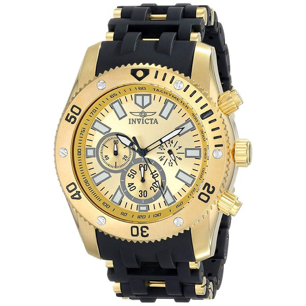 Invicta Men's 14813 Chronograph Black and Rose-Tone Polyurethane and Stainless Steel Watch