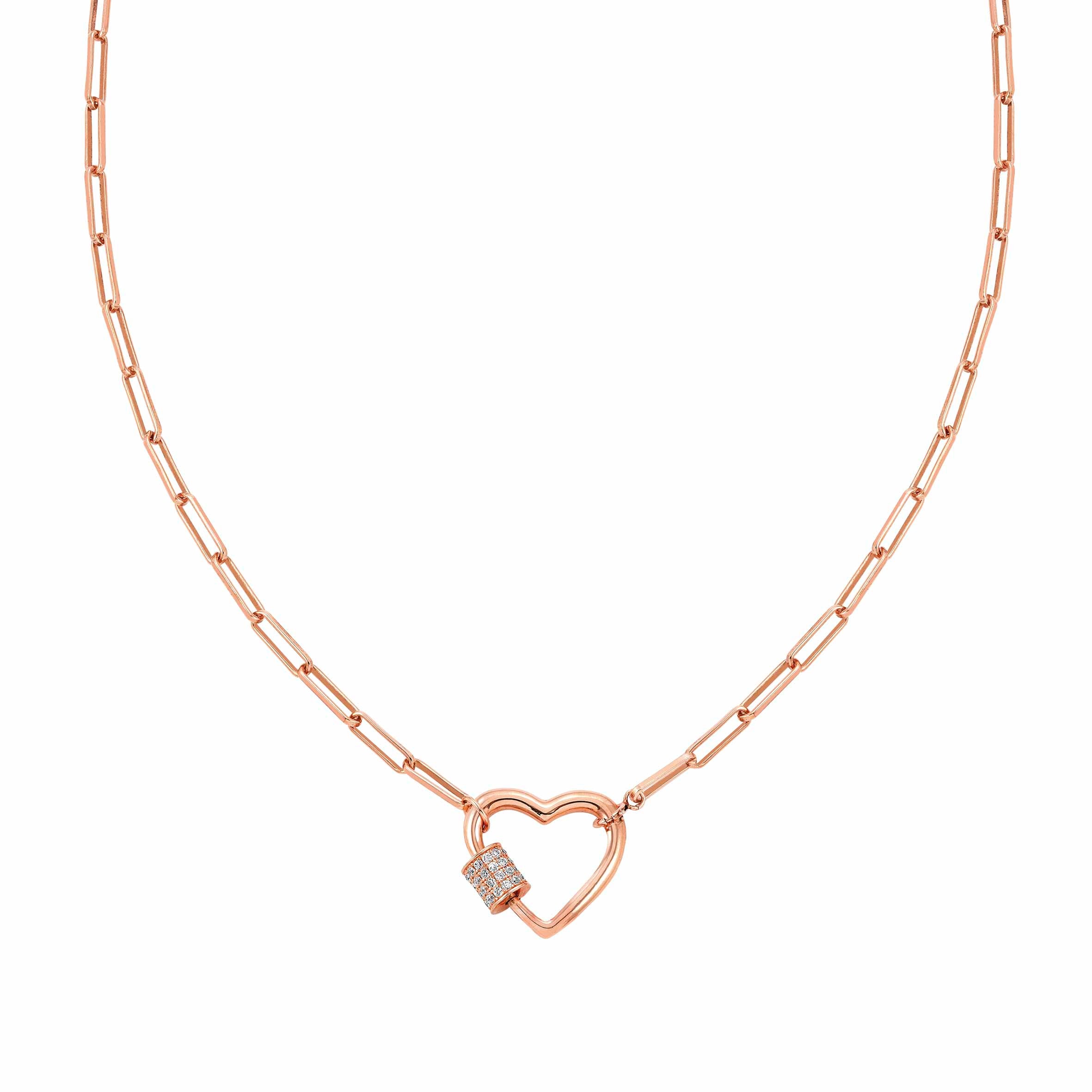 Charming long-link necklace with Heart