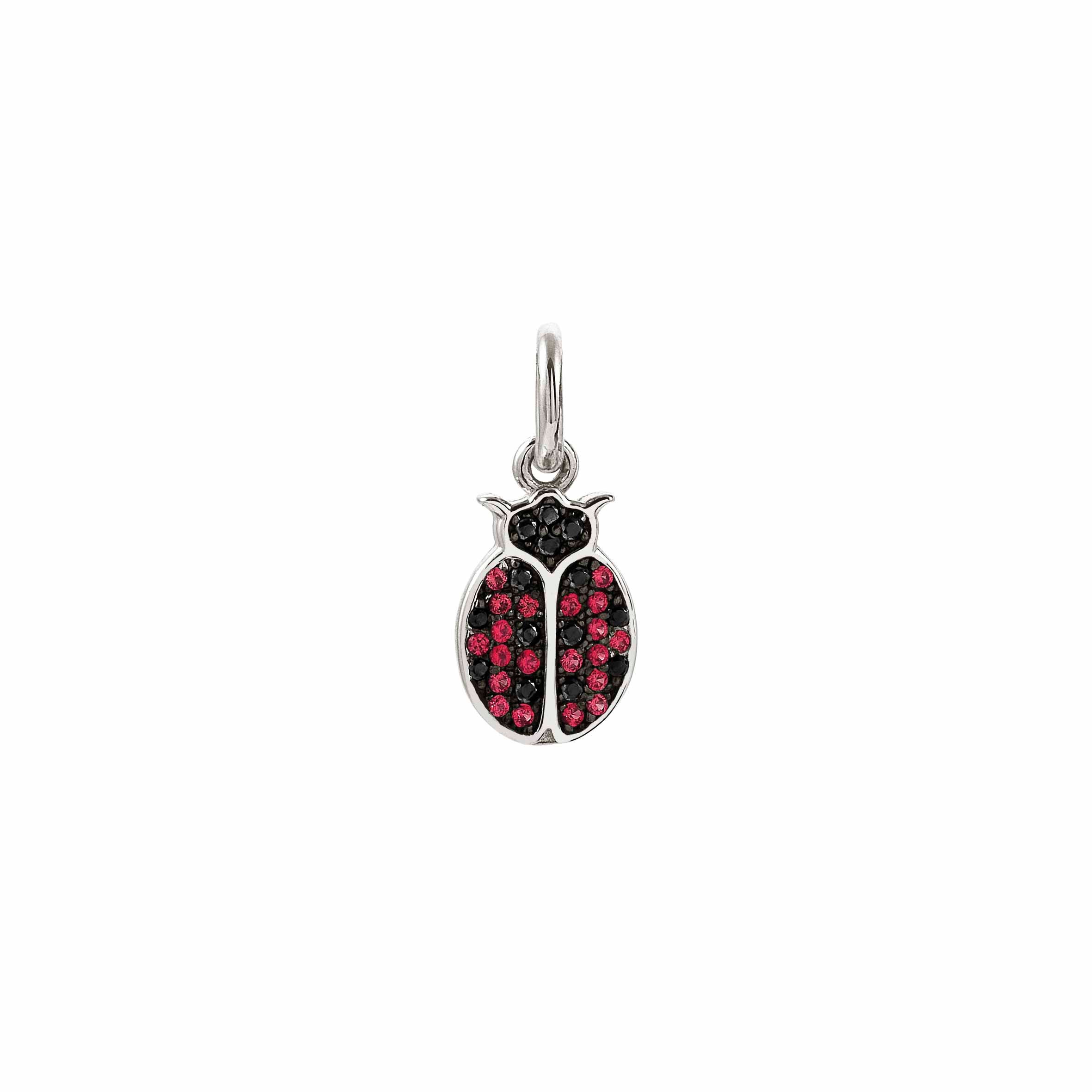 Silver Ladybug Charm Silver with Cubic Zirconia