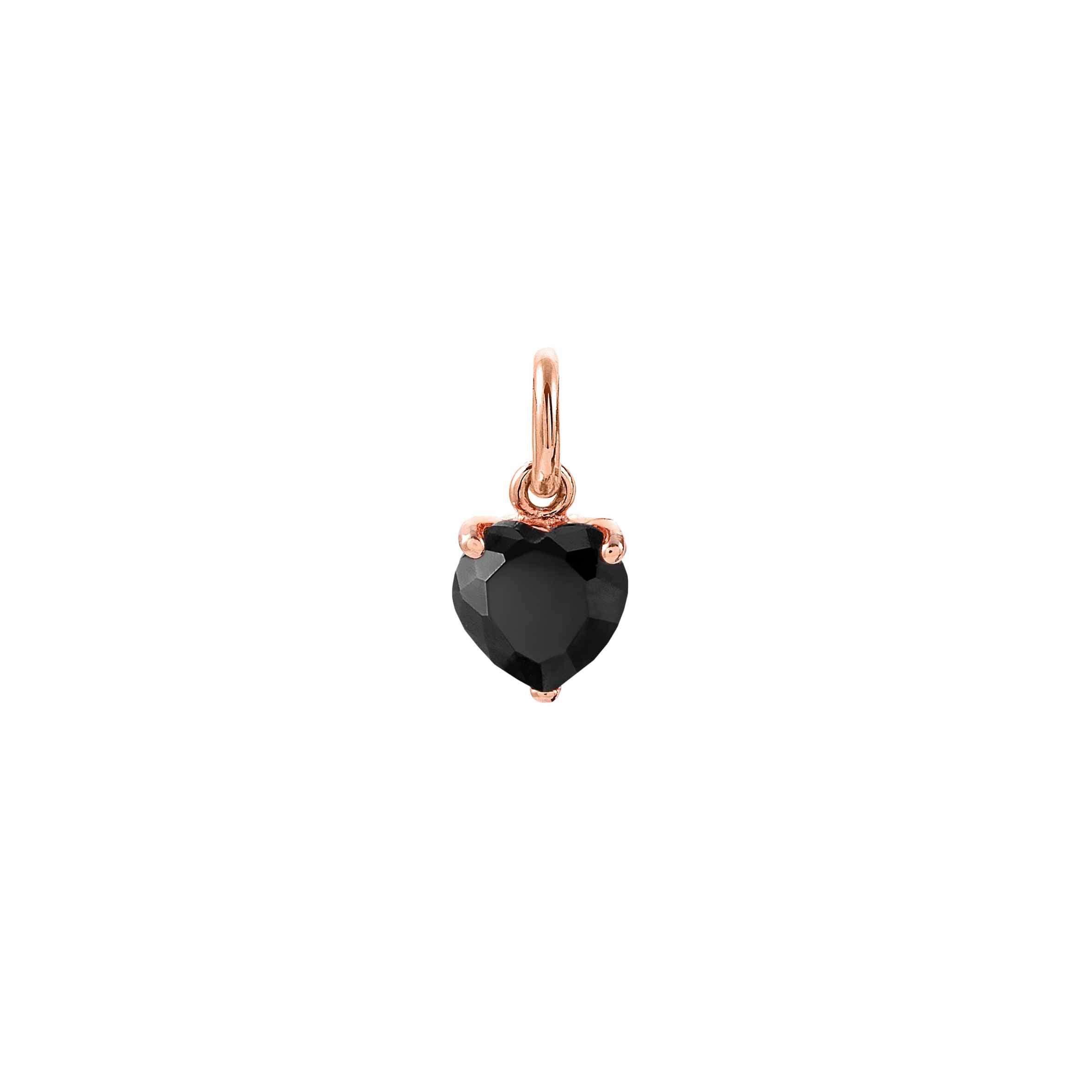 Black Heart charm, rose gold plated