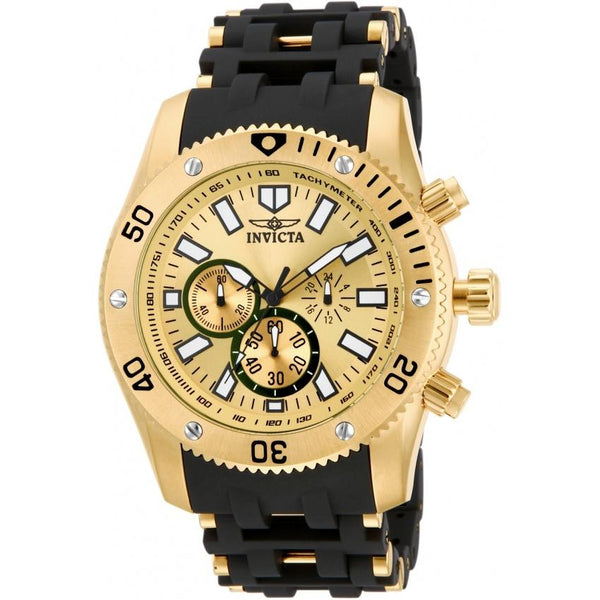 Invicta Men's 14861 Sea Spider Chronograph Black and Rose-Tone Polyurethane and Stainless Steel Watch