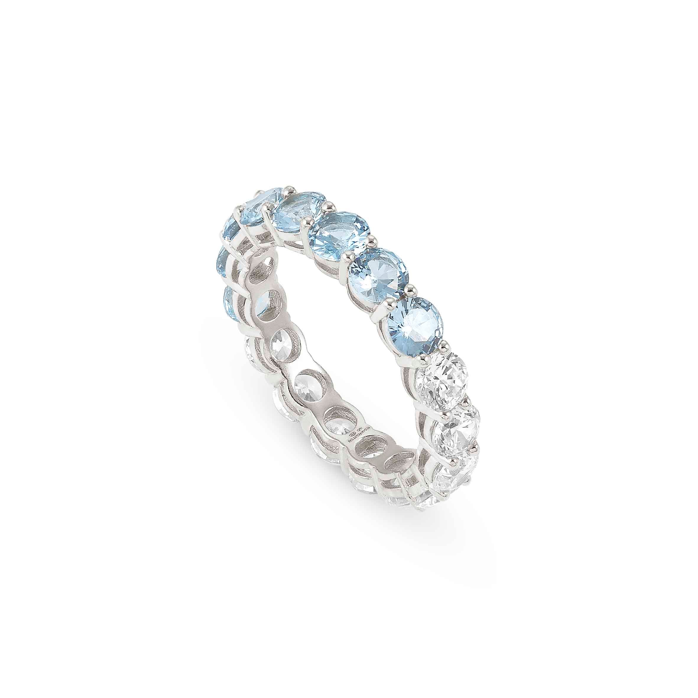 Chic&Charm Joyful Ed ring, White and Light Blue stones