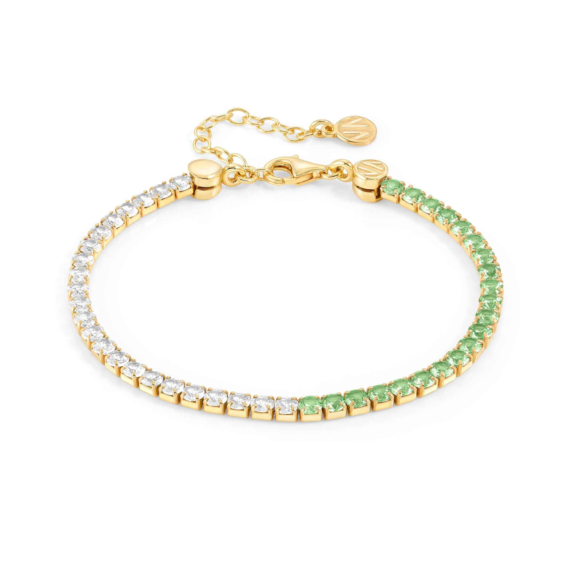 Chic&Charm Joyful Ed bracelet, White and Green stones