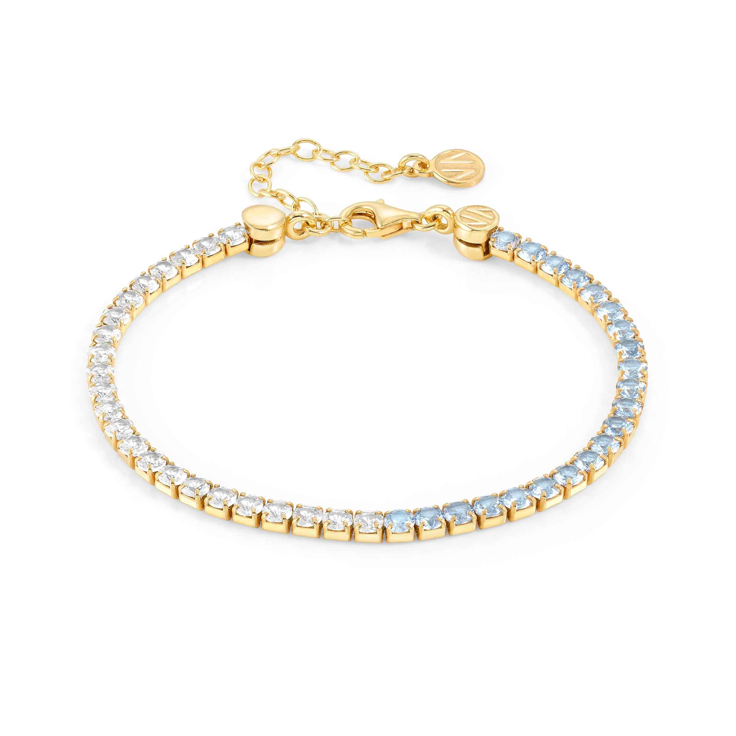 Chic&Charm Joyful Ed bracelet, White and Light Blue stones